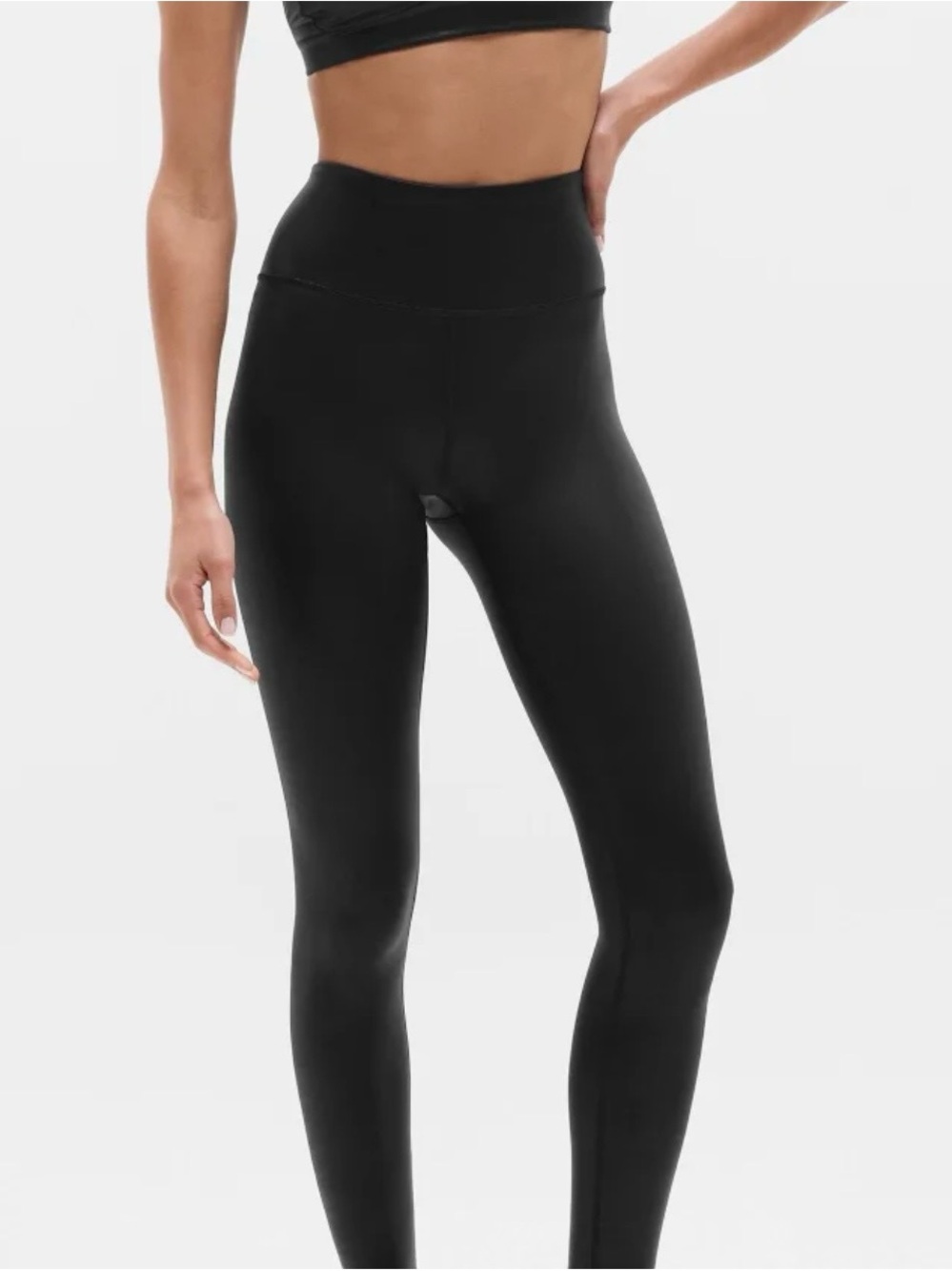 Athleta High-Rise Black Matte Foil Shine Performance 7/8 Leggings - Women, small